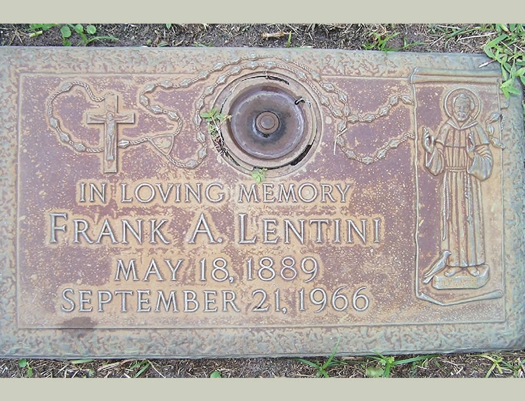 Frank Lentini Grave’s head stone